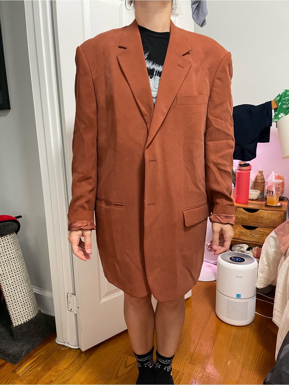 TravelSmith oversized/Men's Rust Brown Single-Breasted Sport Coat